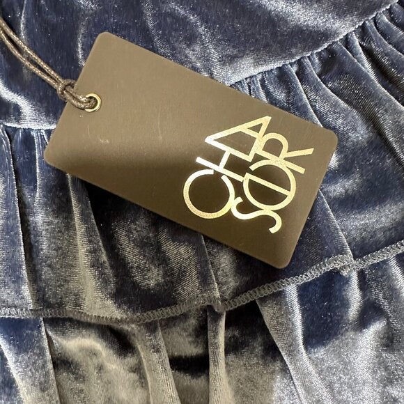 Chaser Girls Size 6‎ Navy Blue Tiered Layered Stretch Velvet Flouncy Skort NWT - Picture 5 of 6